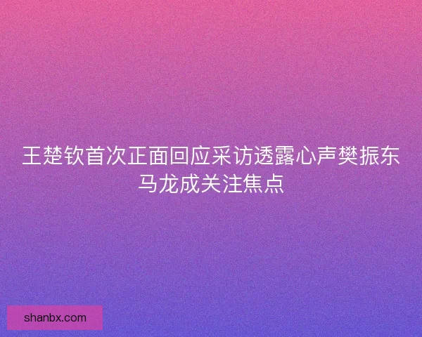 王楚钦首次正面回应采访透露心声樊振东马龙成关注焦点